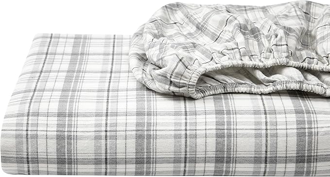 Eddie Bauer - Flannel Sheets Queen Size, Anti-Pilling & Wrinkle Resistant Cotton, Touchably Soft for All-Season Comfort - Bed Sheets with Matching Pillowcases & Fitted Sheet (Beacon Hill Ivory)