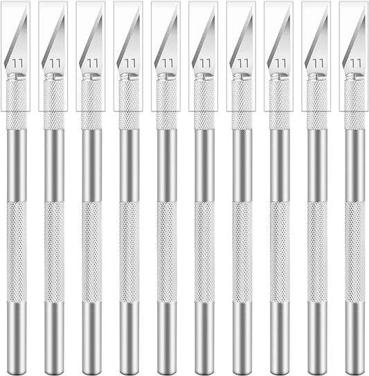 10 Pack Hobby Knife Set, Stainless Steel Craft Knife Kit for Pumpkin Carving, DIY, Art, Cutting, Stencil