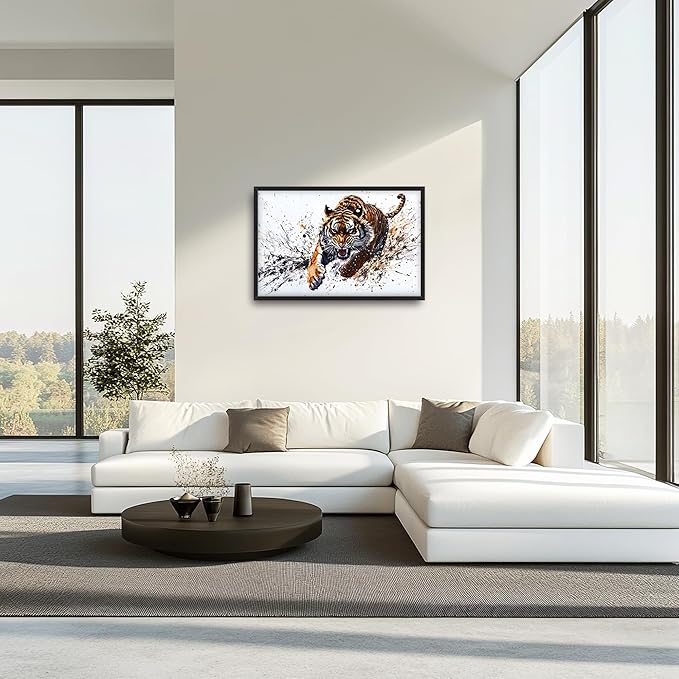 Tiger Large Decor Wall Art Framed Pictures for Living Room, Animal Oversized Canvas Print Painting Modern Extra Large Framed Artwork for Bedroom Office Home Decor 36"x24"