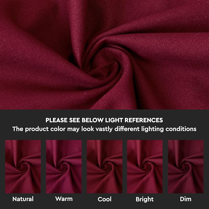 Encasa XO Table Runner 13"x59" Long | Cotton Canvas Fabric | Rich Maroon Solid Color | Machine Washable & Durable