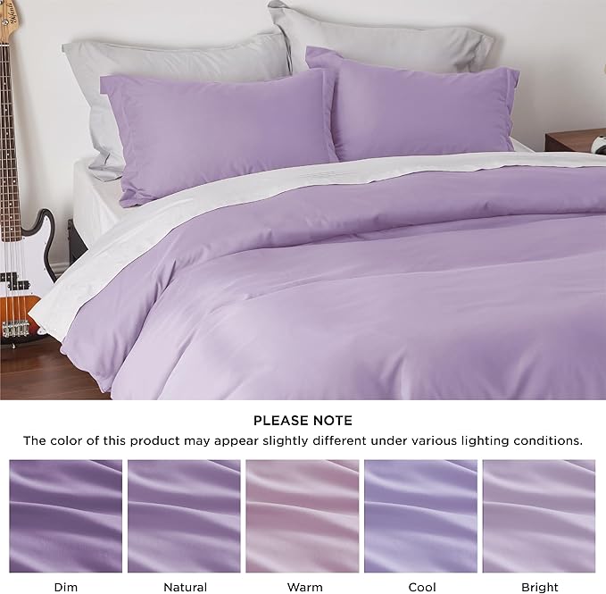 Bedsure Duvet Cover Queen Size - Soft Double Brushed Bedding Set for Kids & Adults, Zipper Closure, 3 Pieces, Includes 1 Duvet Cover (90"x90") & 2 Pillow Shams, NO Comforter, Orchid Bloom