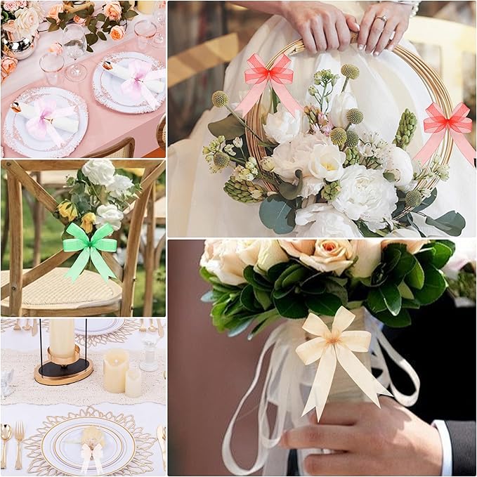 3/4 Inch x 50 Yards Sheer Organza Ribbon Chiffon Ribbon for Gift Wedding Flower Bouquet Wrapping Decorations Crafts (Gold)