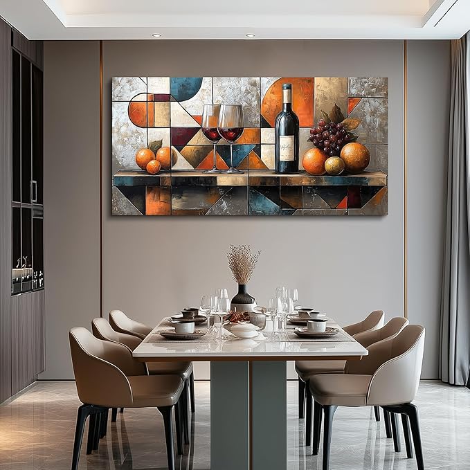 hyidecorart Large Wall Art For Kitchen Wall Decor For Living Room Dining Room Decorations Wine Glass Fruit Painting Still Life Canvas Prints Artwork Bar Restaurant Posters Home Decor Ready to Hang