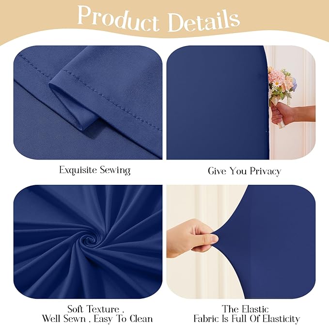 HB HBB MAGIC Navy Blue Arch Backdrop Cover Set of 2 Navy Blue Arch Cover 7.2 and 6ft Wedding Arch Cover Stretchy Backdrop Bridal Baby Shower Birthday Party Arches Stand Covers Spandex