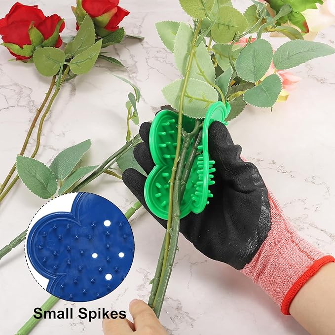 PATIKIL Rose Stem Leaf Thorn Stripper, 2Pcs/1Set Rose Thorn Stripper Remover Tool Leaf Stripping Tool for Gardening Flower Pruning, Blue