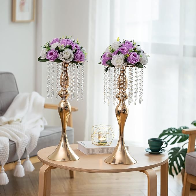 Flower Centerpieces for Wedding Tables: Wedding Table Decorations Lilac & White Flower Balls Centerpieces for Engagement Cerebration Party Center Pieces 10 Packs