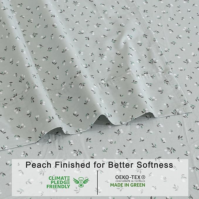 RUVANTI 100% Organic Cotton Sheets Queen Size, Percale Weave, GOTS Certified, 4-Piece Set, Deep Pocket 15", Crisp & Breathable, Soft Durable Bedding, Sábanas Algodón Orgánico – Bud Club