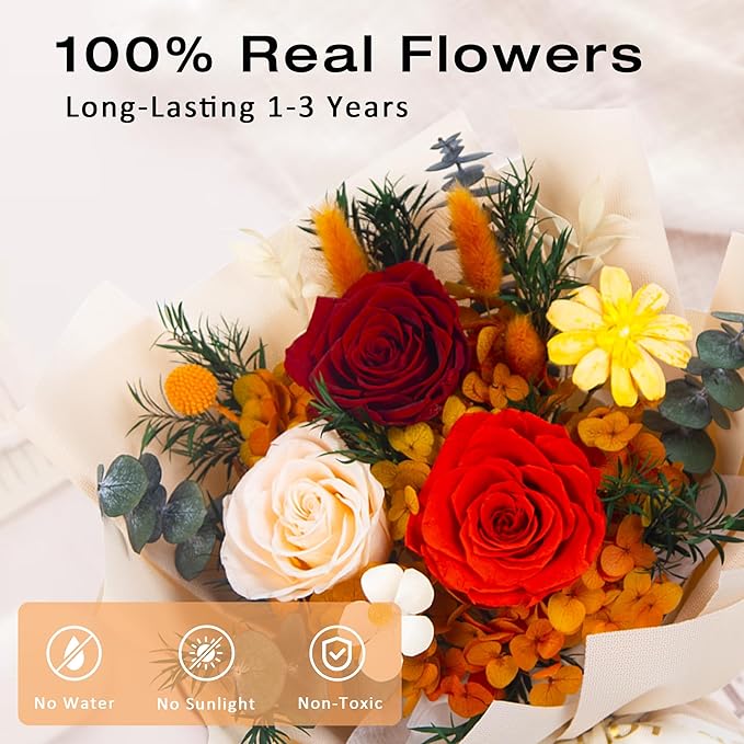 Vrioca Flowers for Delivery, Preserved Flowers Bouquets, Birthday Gifts for Women Mom