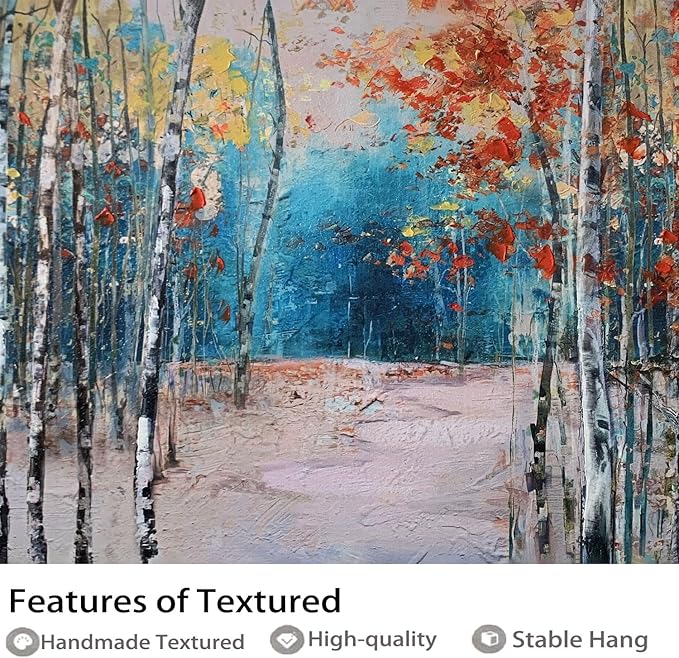 Ardemy Framed Birch Tree Canvas Wall Art for Living Room Large Forest Pictures Wall Decor Paintings Landscaper Nature Artwork Bedroom Dining Room Home Office, 40"x20"