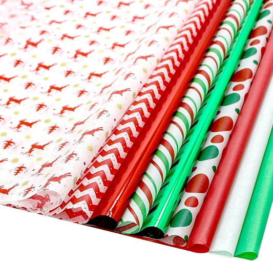 160 Sheets Christmas Tissue Paper for Gift Wrapping, Art & Craft - Assortment Holiday Tissue Paper, 20 x 20 inches