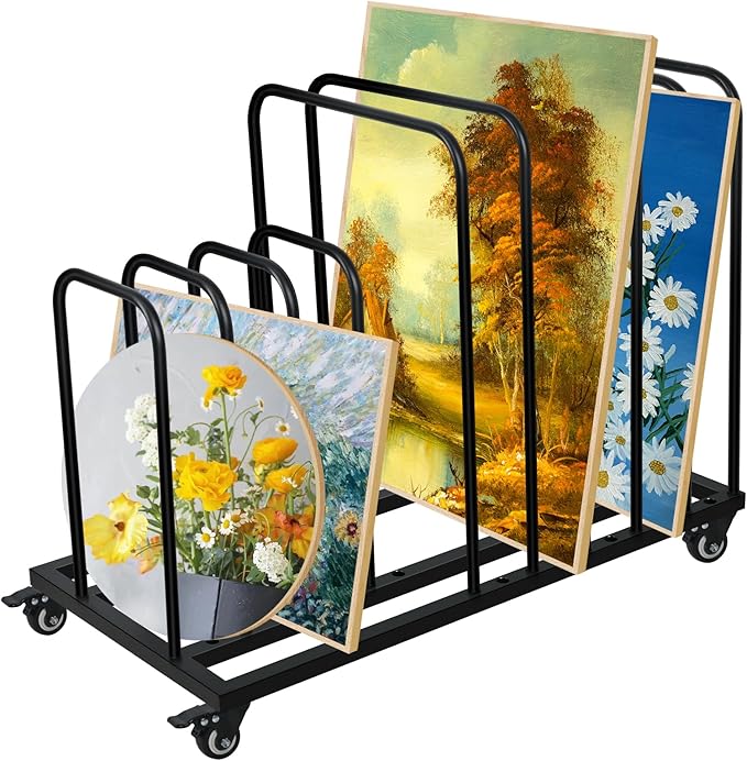 Art Canvas Storage Rack,Art Storage Organizer with Wheels,Metal Art Drying Painting Rack for Canvas Boards, Panel, Crafts Drying,Ideal for Art Studios Workshops Home Use