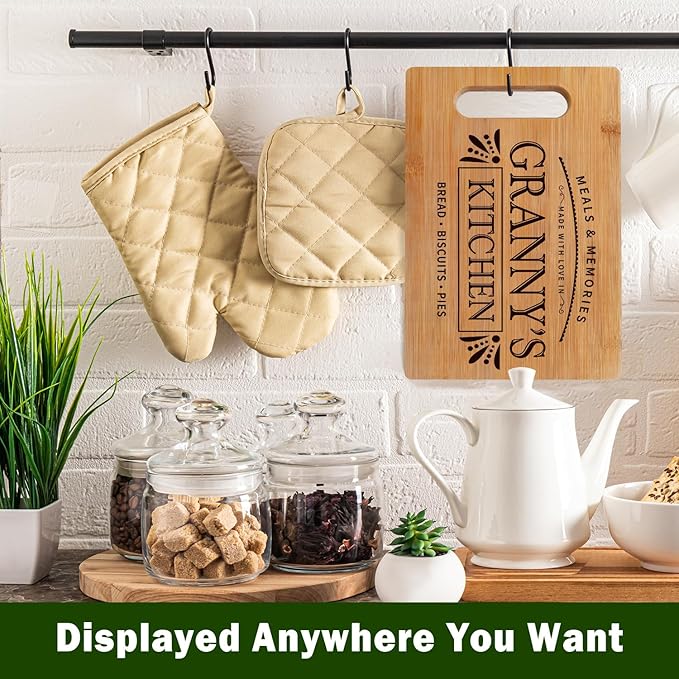Lacama Granny Gifts, Christmas Birthday Cutting Board for Grandma Granny from Grandkids, Grandmother Gifts Cutting Chopping Boards for Kitchen, Granny's Kitchen Decorative Bamboo Cutting Board