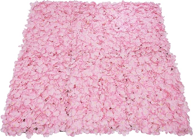 16"x 24" Artificial Flower Wall Panels,Flower Wall Mat Silk Flower Panels for Outdoor Garden Backyard Fence Fence Privacy Screen and Indoor Wall Decor(20Pcs Light Pink)