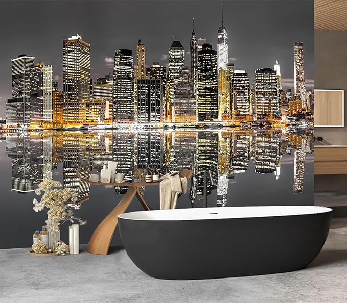 Cliouar-Aerial View of Manhattan, New York City Mural Wallpaper Peel and Stick 90" x 67"