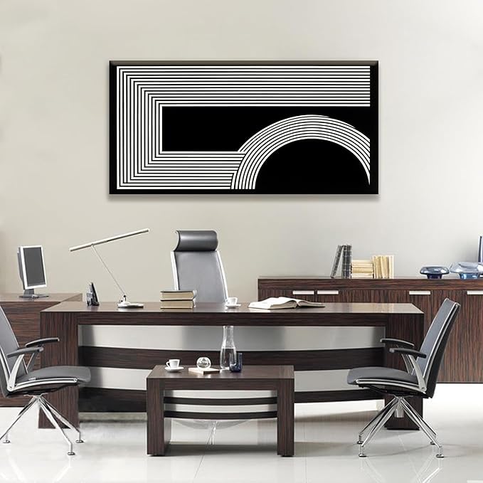 TAIJXAGSG Canvas Art Wall Decor Modern Line Art Prints Black And White Abstract Art Print Painting Modern Artwork Decorations For Living Room Pictures For Bedroom Office Home Wall Decor 24 X 48 In