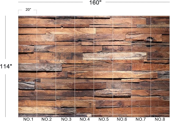 Cliouar-Timber Wood Wall Texture Background Mural Wallpaper Peel and Stick 160" x 114"
