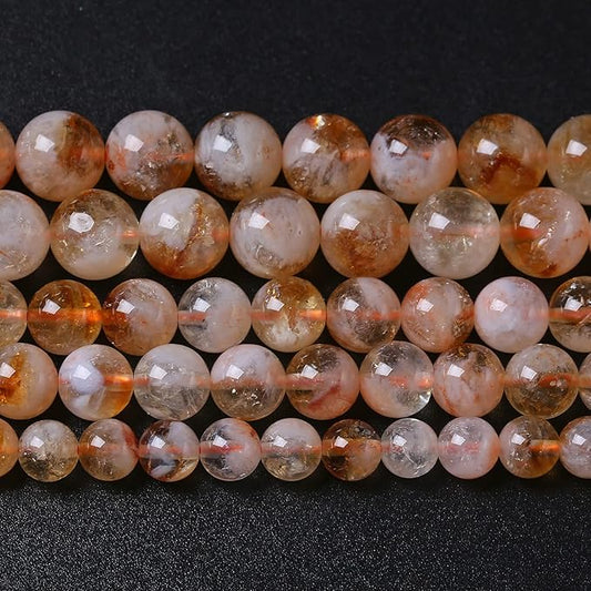 6MM 60PCS Natural Stone Citrine A Grade Quartz Crystal Loose Beads for Jewelry Making DIY Bracelet Necklace 1 Strand 15’’