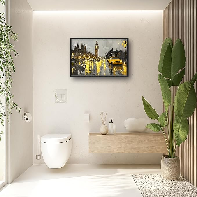London City Large Wall Art Framed Wall Decor for Living Room, Big Ben Pictures Oversized Canvas Print Painting Modern Extra Large Framed Artwork for Bedroom Office Home Decor 36"x24"