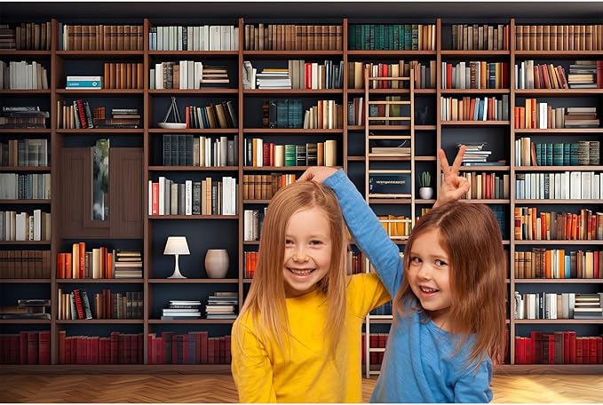 Bookshelf Photography Background School Library Bookcase Backdrop Conference Online Office Backgrounds Webcam Zoom Meeting Decor Backdrops Portrait Photo Video Studio Office Decor 20x10ft