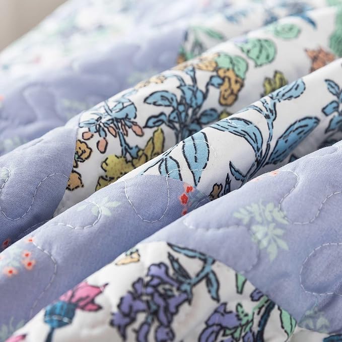 HoneiLife Oversized King Bedspreads - California King Quilt Sets 120"x120",3-Piece Floral Bedspreads, Lightweight Coverlets, Wildflower Quilts, King Quilt Bedding Sets for All Season Use