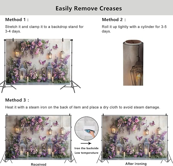 YongFoto Elegant Flower Wall Backdrop 10x7ft Floral Butterfly Candle Photography Background Baby Bridal Shower Wedding Girl Birthday Party Banner Room Decor Portrait Photoshoot Wallpaper Photo Booth