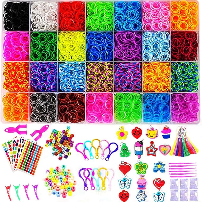 12080+ Loom Bands Kit, Rubber Bands for Bracelet Making Kit, DIY Art Craft Loom Bracelet Kit,2026 Creativity Birthday Gift Ideal Christmas Gifts