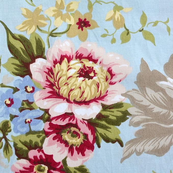 FADFAY Shabby Floral Bedding Elegant Peony Sheets Set Luxury Bedding Collections 800 Thread Count 100% Egyptian Cotton Deep Pocket, 4 Piece-Twin Size