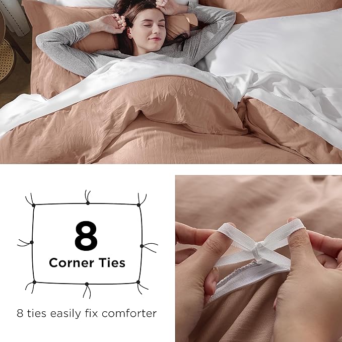 Bedsure Mocha Mousse California King Duvet Cover - Prewashed Cotton-Like Extra Soft Bedding Set, Includes 1 Cal King Duvet Cover 104x98 Inches with Zipper Closure & 2 Pillow Shams, No Comforter