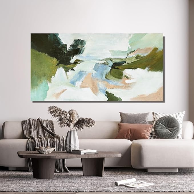 Suconvng Abstract Colorful Wall Art Painting Canvas Art Wall Decor 20x40 Inch For Living Room Decorations Art Office Decor Multicolor Canvas Artwork Pictures For Bedroom Kitchen