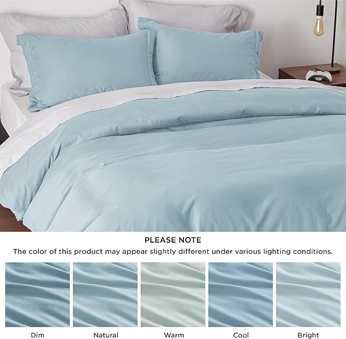 Bedsure Duvet Cover Full Size - Soft Double Brushed Bedding Set for Kids & Adults, Zipper Closure, 3 Pieces, Includes 1 Duvet Cover (80"x90") & 2 Pillow Shams, NO Comforter, Winter Sky
