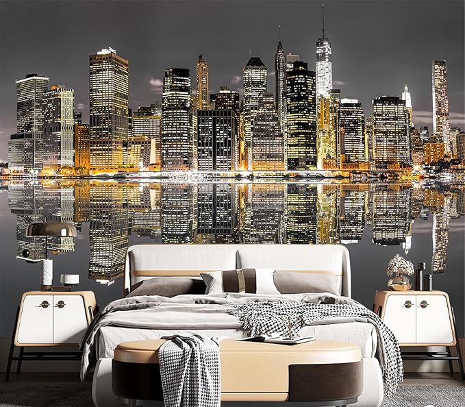 Cliouar-Aerial View of Manhattan, New York City Mural Wallpaper Peel and Stick 90" x 67"