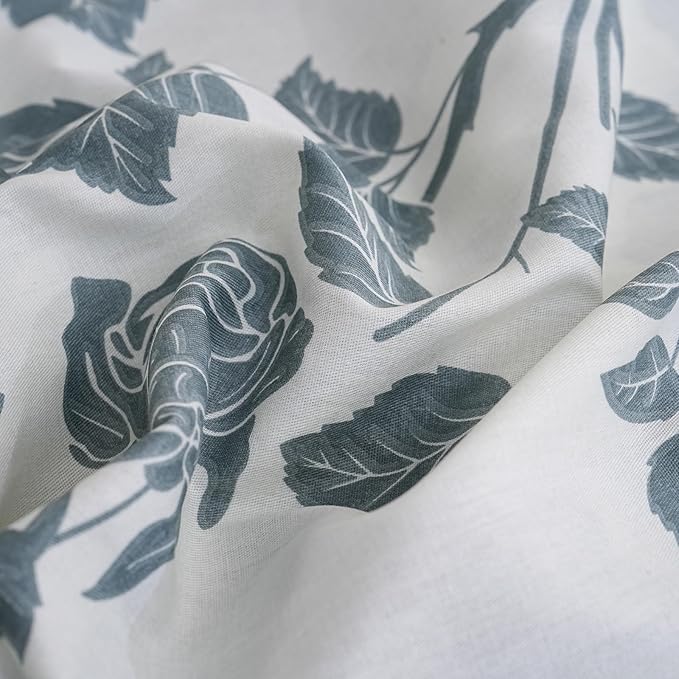 Bedding_Dreamer Comforter Set King Size Botanical Leaf Comforters 100% Cotton Comforter Blue Floral Bedding Sets Soft Breathable 3 Pcs