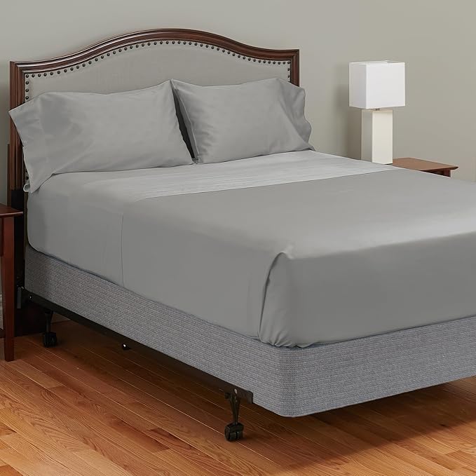 MyPillow Giza Dreams Bed Sheets, 100% Certified Giza Egyptian Cotton, Deep Pocket, Sateen Weave [Twin, Light Gray]