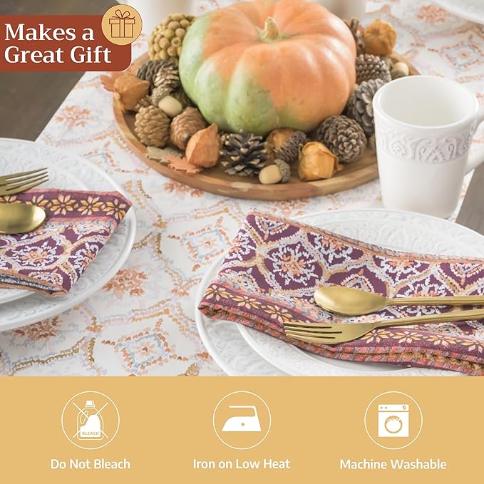 Maison d' Hermine Table Runner 100% Cotton Single Layer Table Runners 60 inches Long for Thanksgiving Christmas Decorations Home Kitchen Dining Party Wedding (Fair Isle, 14.5" x 60")