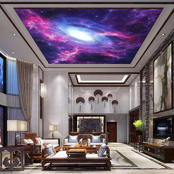 Cliouar-Space Background with Nebula and Galaxy Peel and Stick 160" x 114"