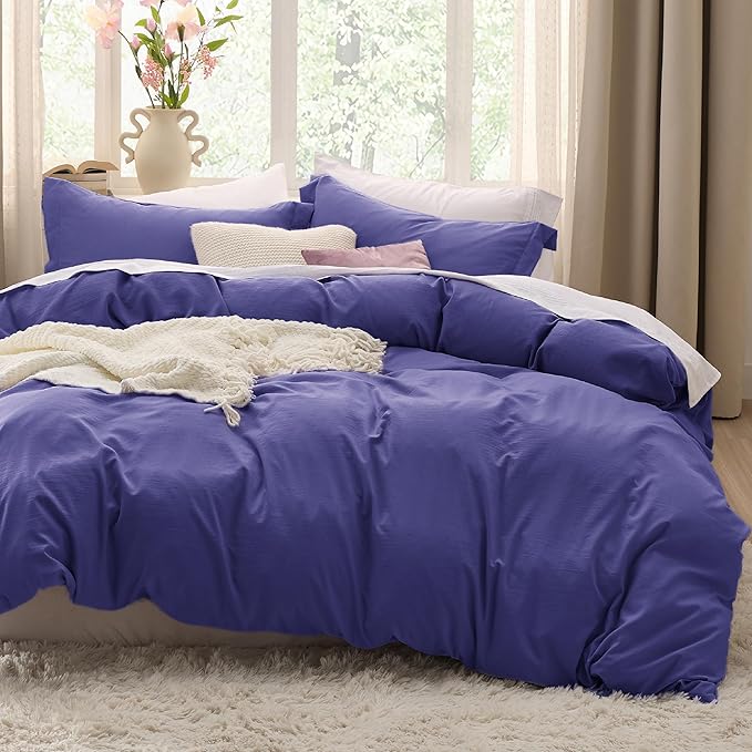 Bedsure Skipper Blue Duvet Cover Twin/Twin XL Size - 2 Pieces Prewashed Cotton-Like Extra Soft Bedding Set, Includes 1 Twin Duvet Cover 68x90 Inches with Zipper Closure & 1 Pillow Sham, No Comforter
