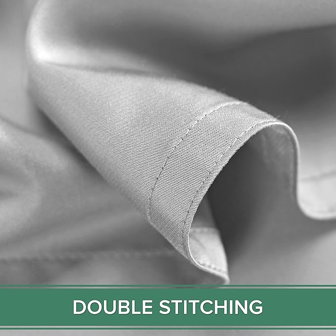 Pure Bamboo Queen Sheets, Genuine 100% Organic Viscose Derived from Bamboo Bed Sheet Set, Luxuriously Soft & Cooling, Double Stitching, 2 Year Quality Promise (Queen, Silver Pearl)