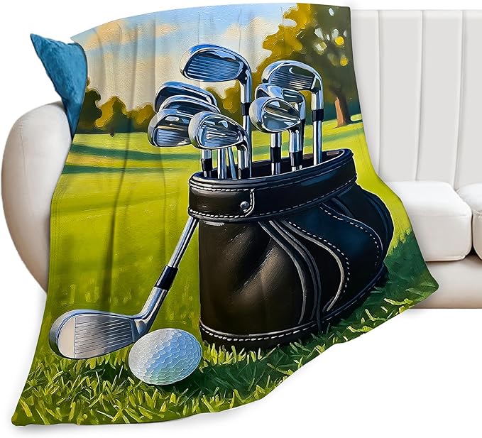 Golf Blanket for Boys Golfing Sport Throw Blanket Soft Cozy Fleece Fuzzy Stuffed Plush Flannel Gifts for Girls Women Kids Adults 60''x80''
