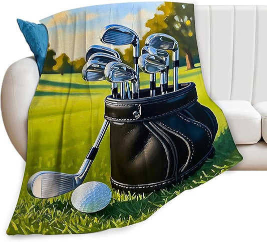 Golf Blanket for Boys Golfing Sport Throw Blanket Soft Cozy Fleece Fuzzy Stuffed Plush Flannel Gifts for Girls Women Kids Adults 60''x80''