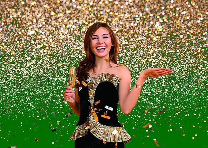 7x5ft Green and Gold Backdrop Golden Spots Backdrop for Photography Vintage Astract Background for Family Birthday Party Newborn Studio Props
