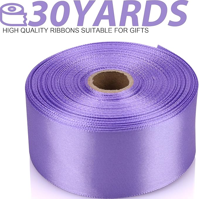 1-1/2 Inch 30 Yards Light Purple Solid Satin Ribbon for Gift Wrapping,Craft Floral Bouquets,Wedding Party,Timeless Flower,Decoration Floral Hair,Balloons