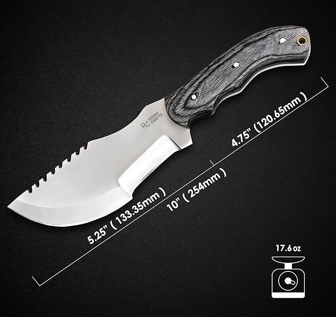 Rising Carfts Handmade-Fixed Blade-Tracker Knife-Outdoor Camping Knife With Sheath For Bushcarfting & Outdoor Survival.