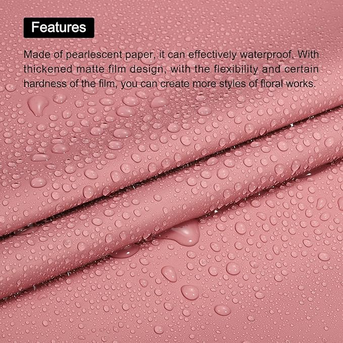 MECCANIXITY 20 Pcs Flower Wrapping Paper 22.8x22.8 Inch Waterproof Florists Wrapping Paper for Florist Bouquet Supplies, DIY Crafts, Gift/Gift Box Packaging Dark Red
