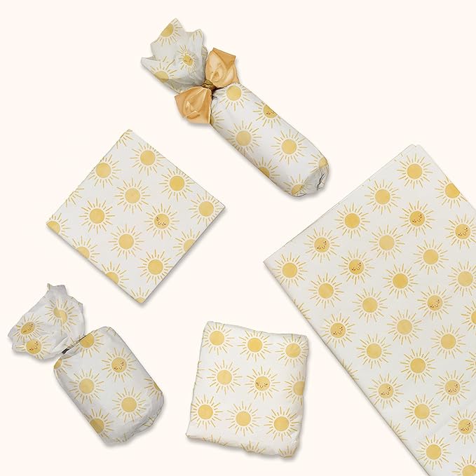 Pro Supply Global Suns Printed Tissue Paper for Gift Bags or Boxes and Wrapping - Summer Sunshine Bulk Decorative Art Tissue Paper for Packaging and Gifting | 24 Sheets 20" x 30"