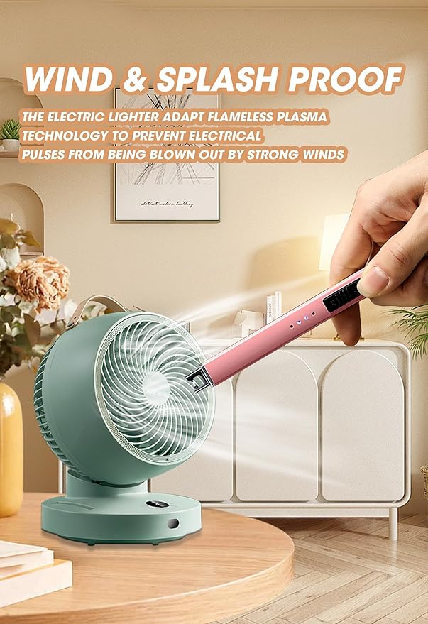 MEIRUBY Electric Candle Lighter, Christmas Stocking Stuffers Gifts for Women Mom Men Wife Sister, USB Arc Rechargeable Windproof Long Lighter for Candle BBQ Housewarming Birthday Gifts Idals