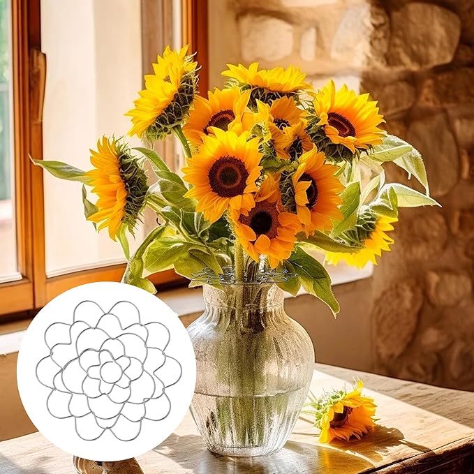 Flower Arrangement Holder Stainless Steel, Wire Flower Arranging Tool Flower Grid Flower Frog Wire Arranger for Vase Floral Stems Bouquets Plant Fixation (6inch) (2 PCS)