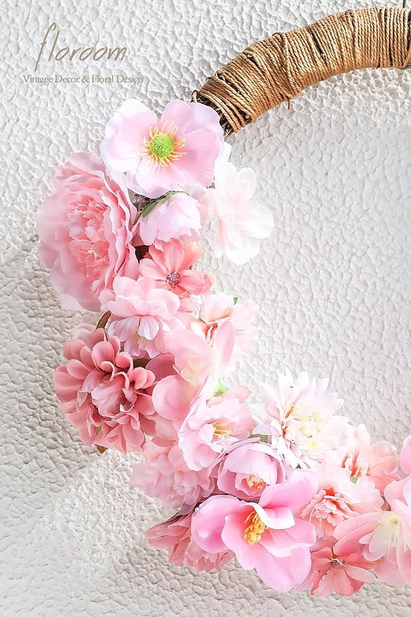 Floroom Mini Artificial Flower Heads Pink & Blush Fake Peony Daisy Rose Multicolor Small Faux Silk Flower Heads for Cake Craft Garland Wedding Party Graduation Cap DIY Home Decoration, 0.8"-3.6"