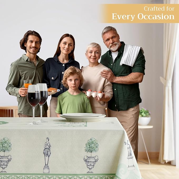 Maison d' Hermine Table Cloth Rectangle Table 100% Cotton 60 x 108 Inches Tablecloth Reusable Decorative for Dining Room, Farmhouse, Home, Party, Festive & Wedding Spring Summer - Jardin Du Roy