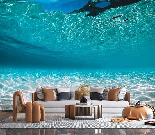 Eierme-Tropical Blue Ocean with White Sand Underwater in Hawaii Peel and Stick 160" x 114"