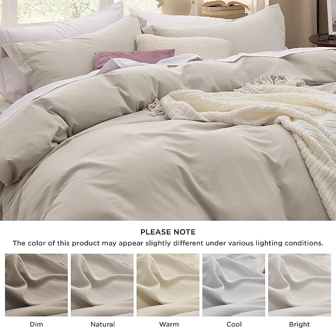 Bedsure Oversized King Duvet Cover Only - Prewashed Extra Soft All Season Bedding, Includes 1 Duvet Cover 120x98 Inches with Zipper Closure, Linen, Comforter Not Included